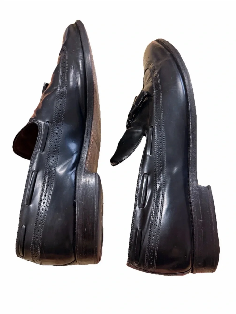 Vintage Allen Edmonds Shoe Sz 14 Berwick Leather Tassel‎ Loafers Brogue Detail